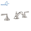 Aquacubic Low Arc Lead Free Brass Widespread Washroom Bathroom Basin Faucet